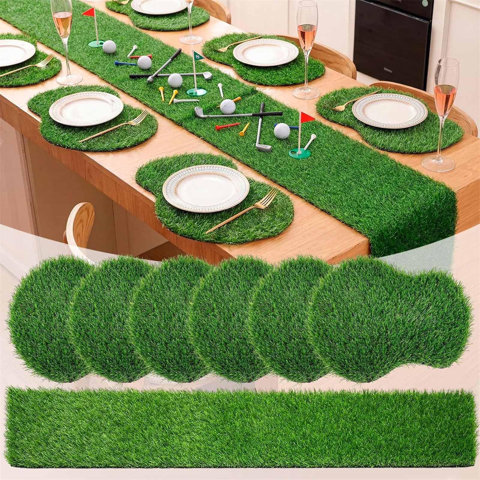 10 manteles Individuales de césped Artificial, Protectores de de Comedor fáciles de Usar, Antideslizantes, Accesorios de Comida para reuniones Familiares, Cubiertas de Multiusos