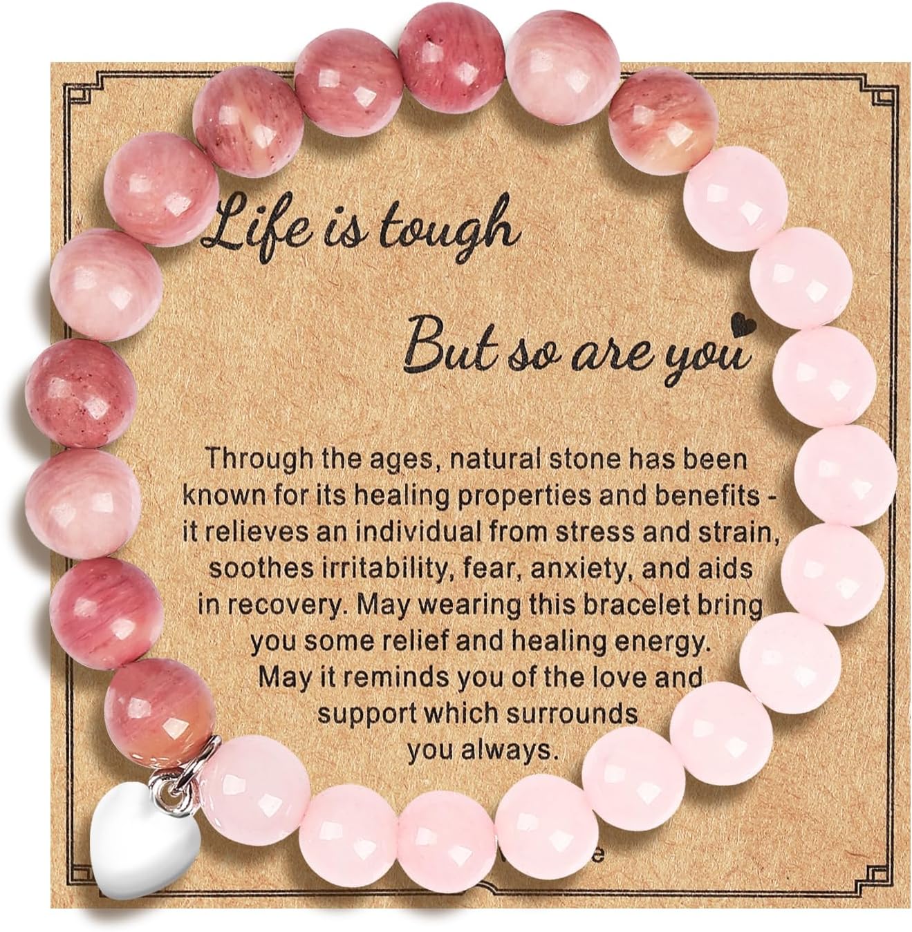 CHICINGGet Well Soon Gifts for Women,Natural Stone Healing Bracelet, Inspirational Gifts for Women Teen Girls