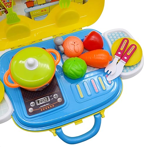 Miniatura 2 de Juego de cocina Play Kitchen - Estufa, ollas, sartenes, platos, tazas, alimentos de juego - Utensilios de cocina para niños pequeños, niños y niños