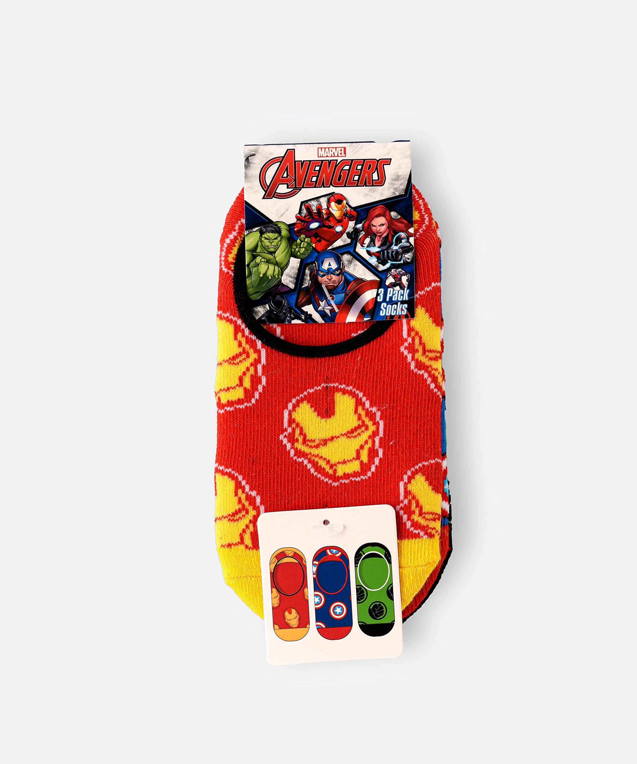 MarvelMarvel Avengers Boys No Show Socks - Pack of 3, 11-14 Year