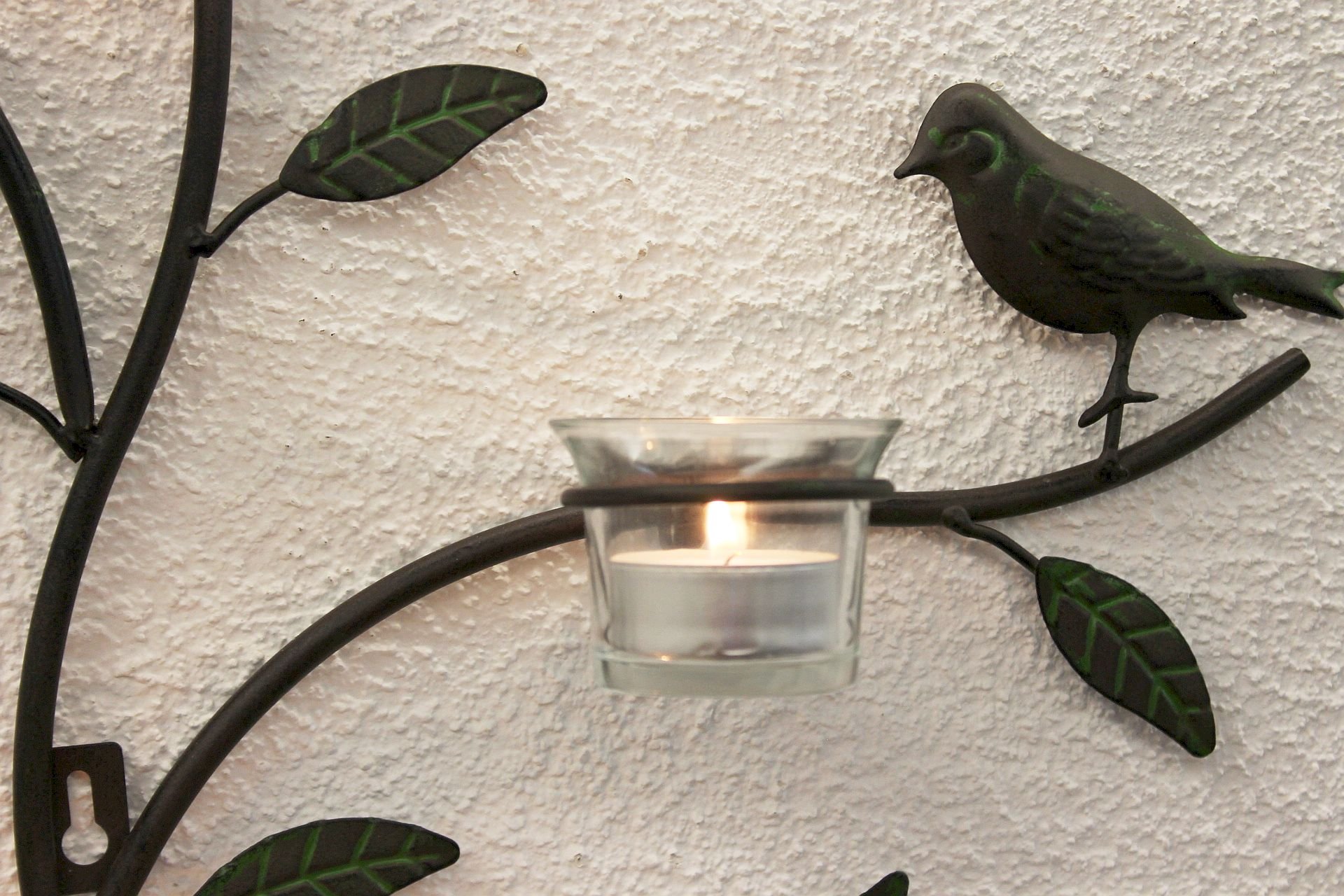 DanDiBo Wandtheelichthouder Alegria metalen muur zwart theelichthouder kandelaar wandkandelaar wandkandelaar wandkandelaar