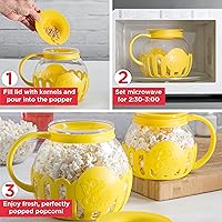 Vista 49 de Ecolution - Palomitero MicroPop patentado para microondas con vidrio seguro para temperatura, tapa 3 en 1 mide granos y derrite mantequilla, hecho