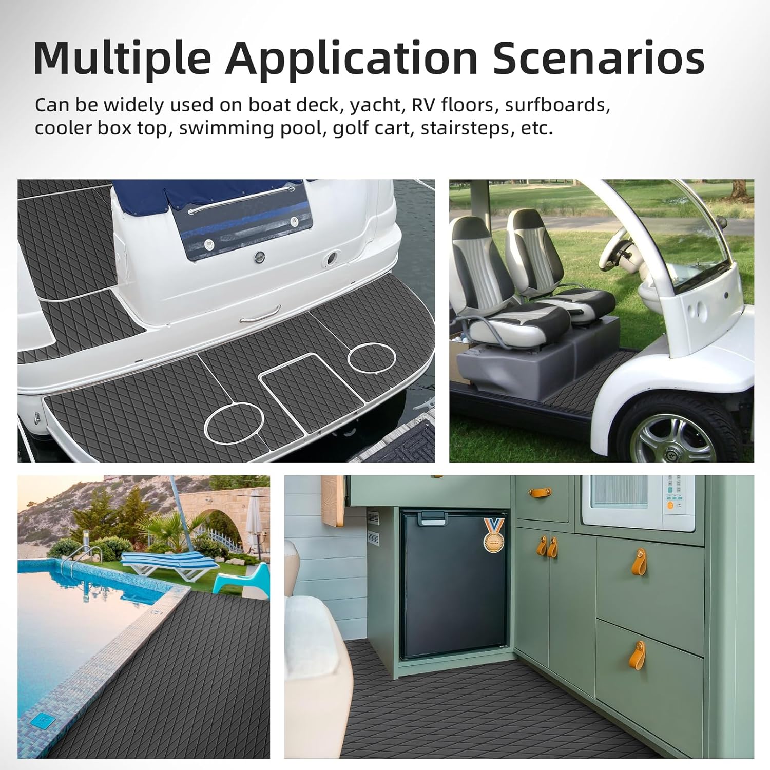 Boat Flooring EVA Foam Boat Decking 95"x16" Boat Decking Foam Mat Self-Adhesive Non Slip Faux Teak Marine Deck mat Non-Slip Mat for Boat Deck Yacht Jet Ski Fishing Boat Surfboard Kayak RV