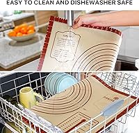 Vista 5 de Paquete de 2 alfombrillas antiadherentes de silicona extra grandes gruesas de 26 x 16 pulgadas y tapetes de cocina de 11 x 16 pulgadas, escala