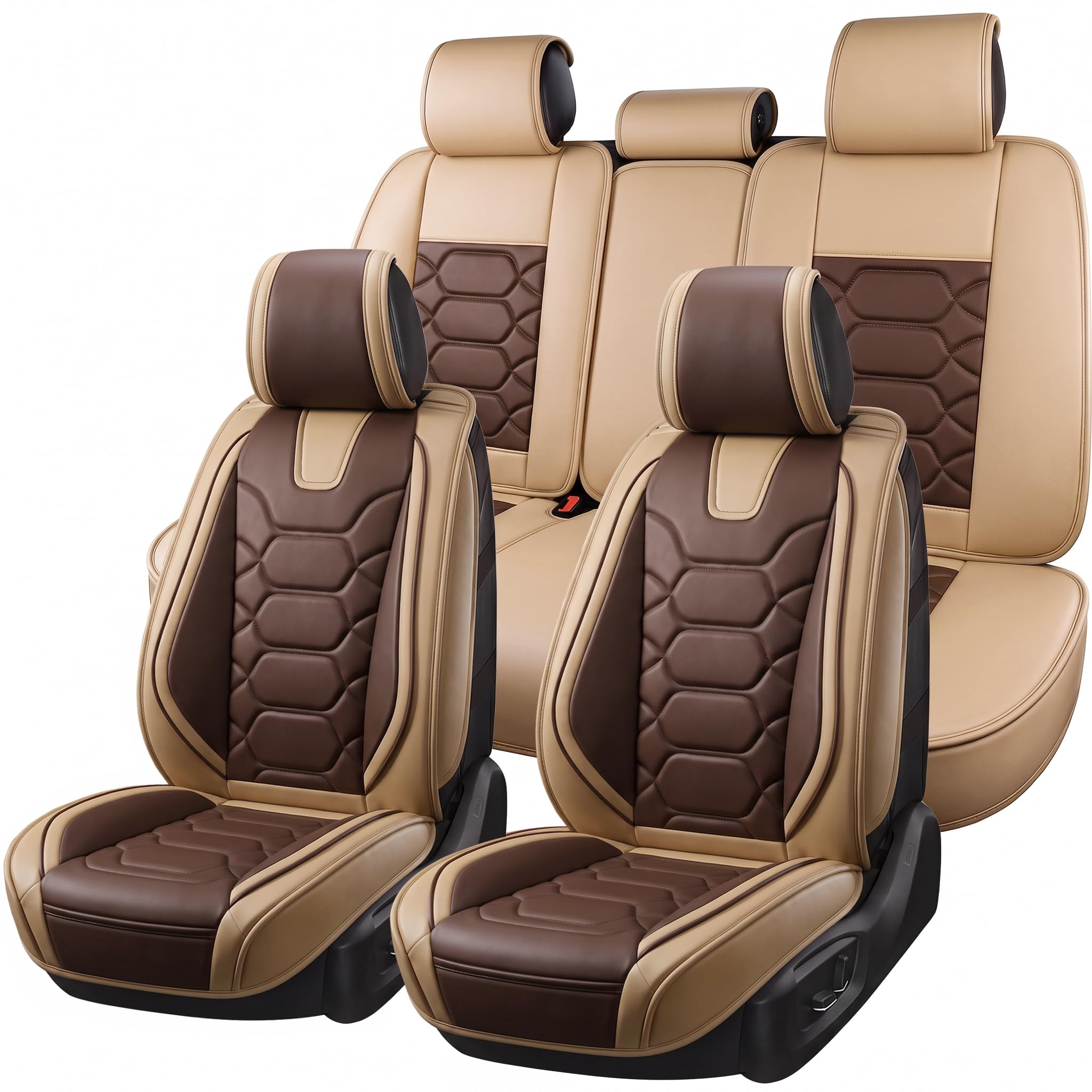 OASIS AUTO Car Seat Covers Full Set, Waterproof Faux Leather Seat Covers for Cars Universal Fit for SUV, Truck, Sedan, Black Premium Car Seat Protector with Front & Back Cushions — Amazon image 15