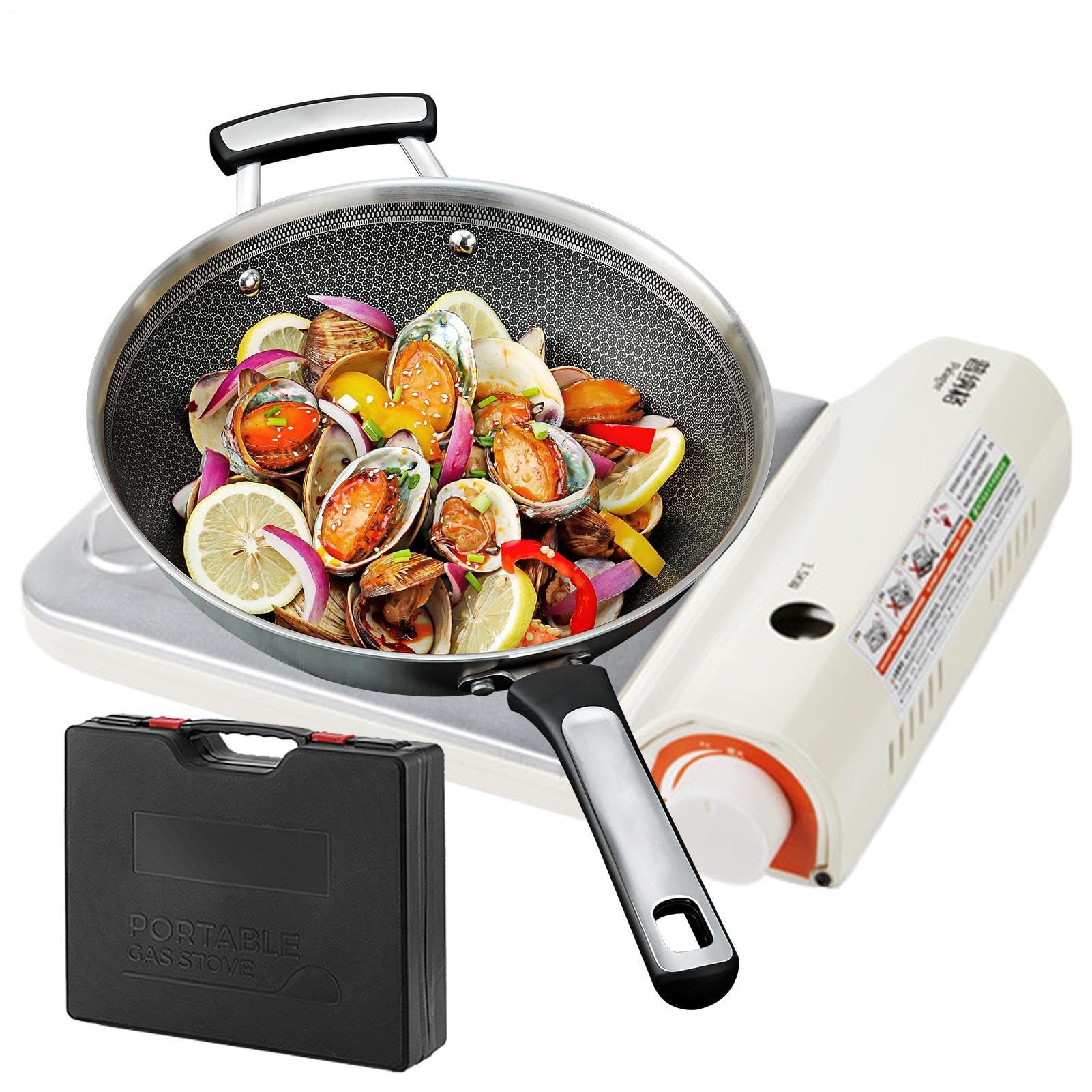 Réchaud de Camping Réchauds de Camping Portatifs pour Randonnée et | Brûleur Léger Ultra-Plat Compact pour , Randonnée et Cuisine en Extérieur avec Table de Cuisson Portable