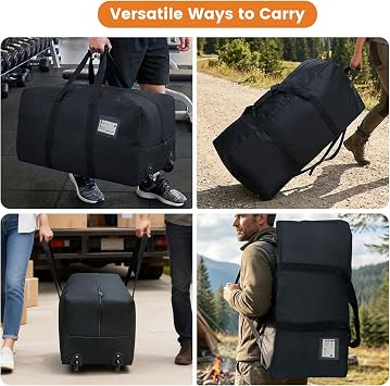 Teamkio 2-Pack Travel Duffle Bag with Wheels, 92L Holdall Luggage Bags