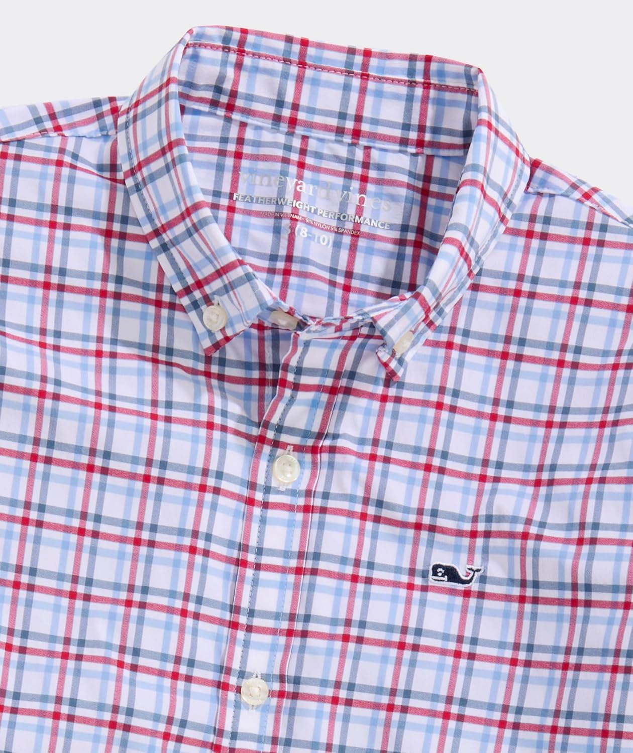 Vineyard Vines Boys Boys Callwood Plaid Featherweight Performance Shirt - Image 3