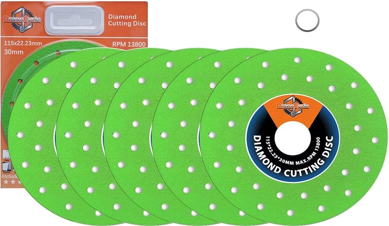 4-1/2 inch Tile Cutter Diamond Saw Blade for Angle Grinder Porcelain Ceramic Glass Marble Cutting Tools Grinding Disc Gas-Welded Tile Tools (5pcs)