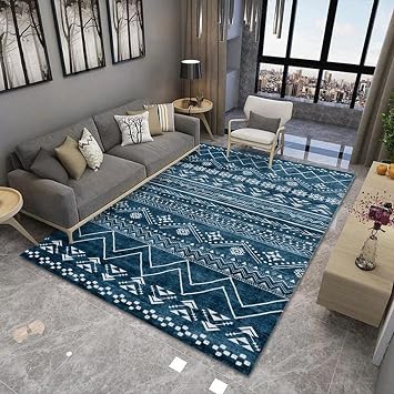 Machine Washable Color Carpet, Anti-slip, Rug, Geometric Pattern, Interior Mat, 1OO*2OO, 2.3*1.6 US Carpet, Small Carpet, Thin, Stylish, Polyester, 2.5 x 2 US 2.5 x 2 Meters, Antibacterial, Suitable