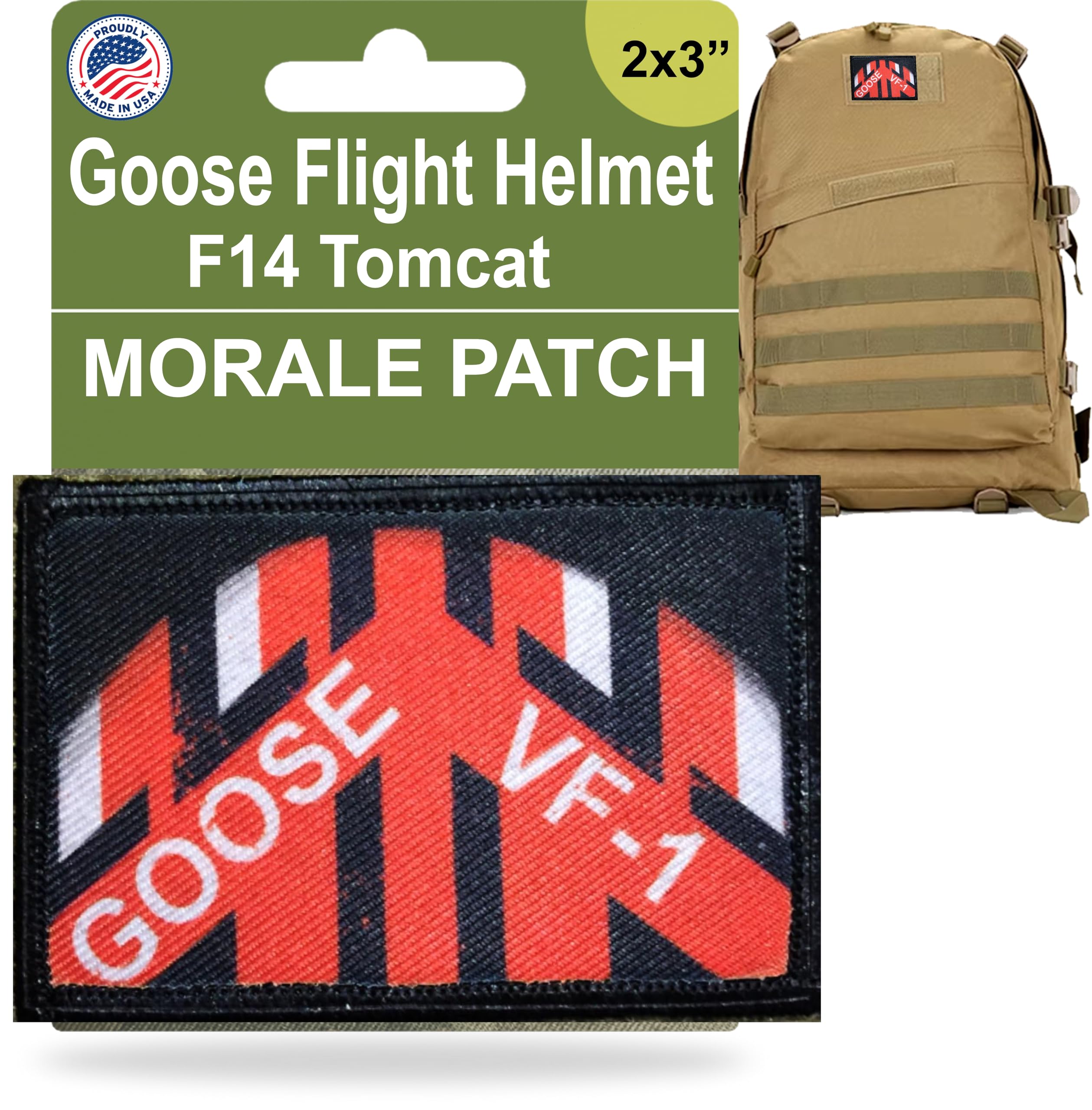 RedheadedTshirts - Goose Flight Helmet Morale Patch. Perfect for Your Tactical Military Army Gear, Backpack, Operator Baseball Cap, Plate Carrier or Vest. 2x3 Hook Patch. Made in The USA
