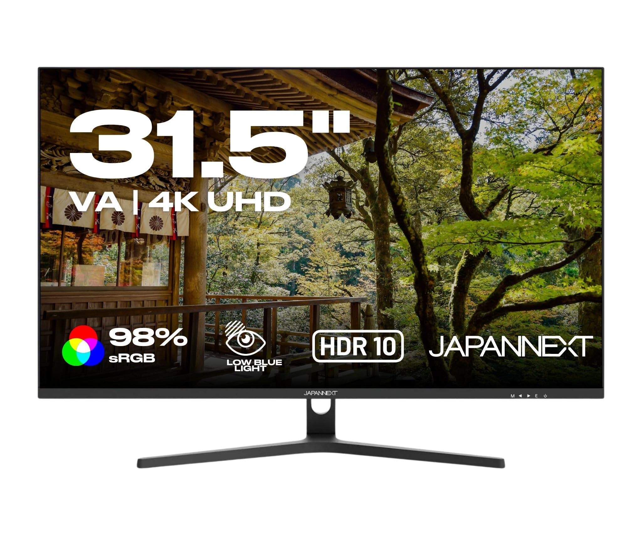 JapanNext Monitor 31.5" VA 4K UHD (3840x2160) | Tecnología HDR | Inclinación Ajustable Altavoces Integrados Compatibilidad VESA | G-Sync/FreeSync | Garantía de 3 años | JN-V315UHDR | Tecnología HDR | Inclinación Ajustable Altavoces Integrados Compatibilid