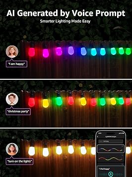 Lepro Bundle - Battery Powered 300 LED Curtain Lights & AI Smart Outdoor String Lights