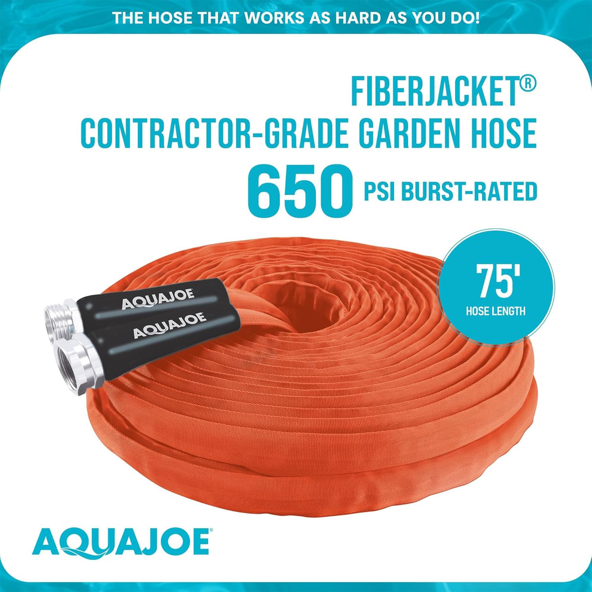 Amazon.com : Aqua Joe AJFJH75-34-CTR FIBERJACKET Garden Hose, Non