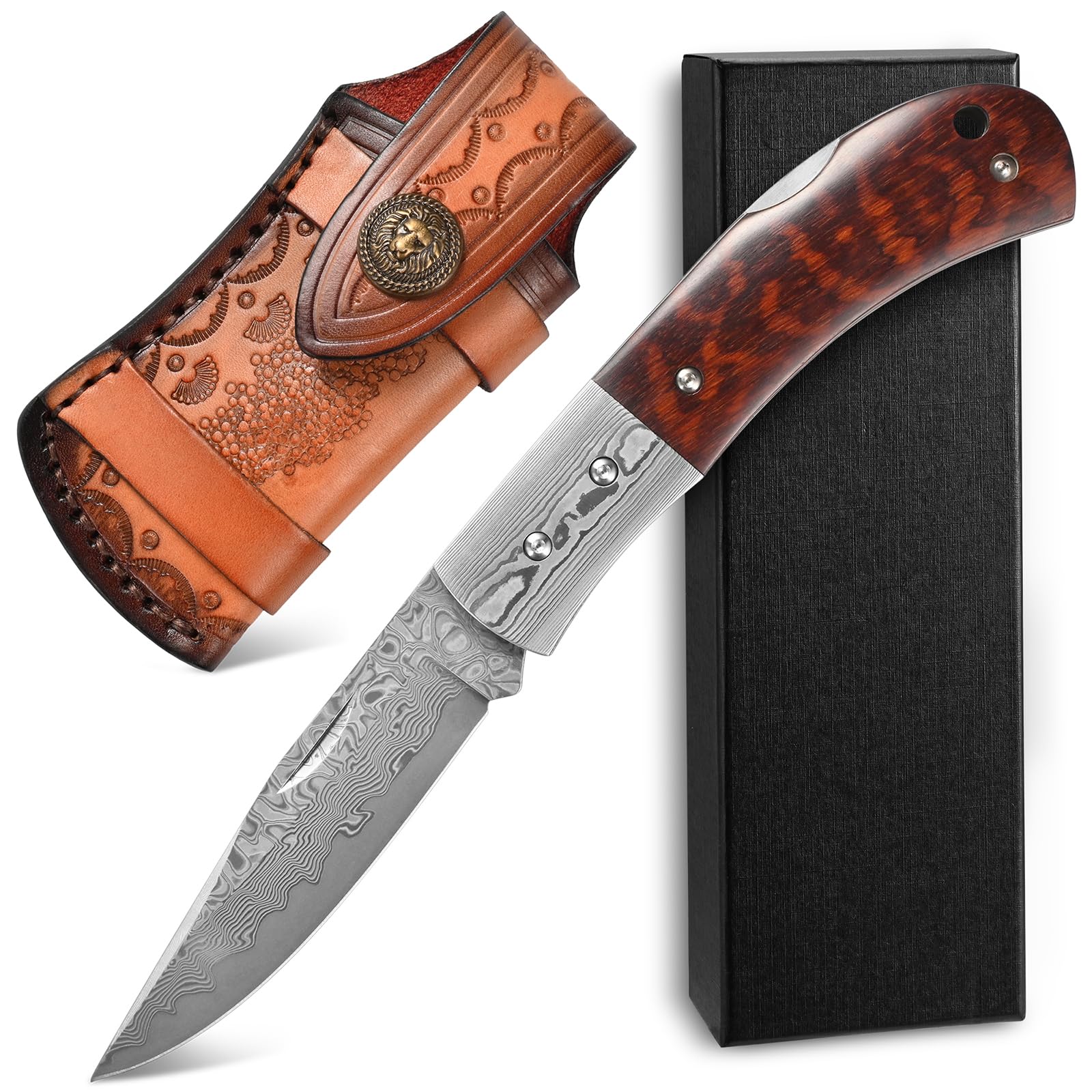 Amazon.com: Sitivien ST261 Damascus Steel Folding Knife, VG10 Core