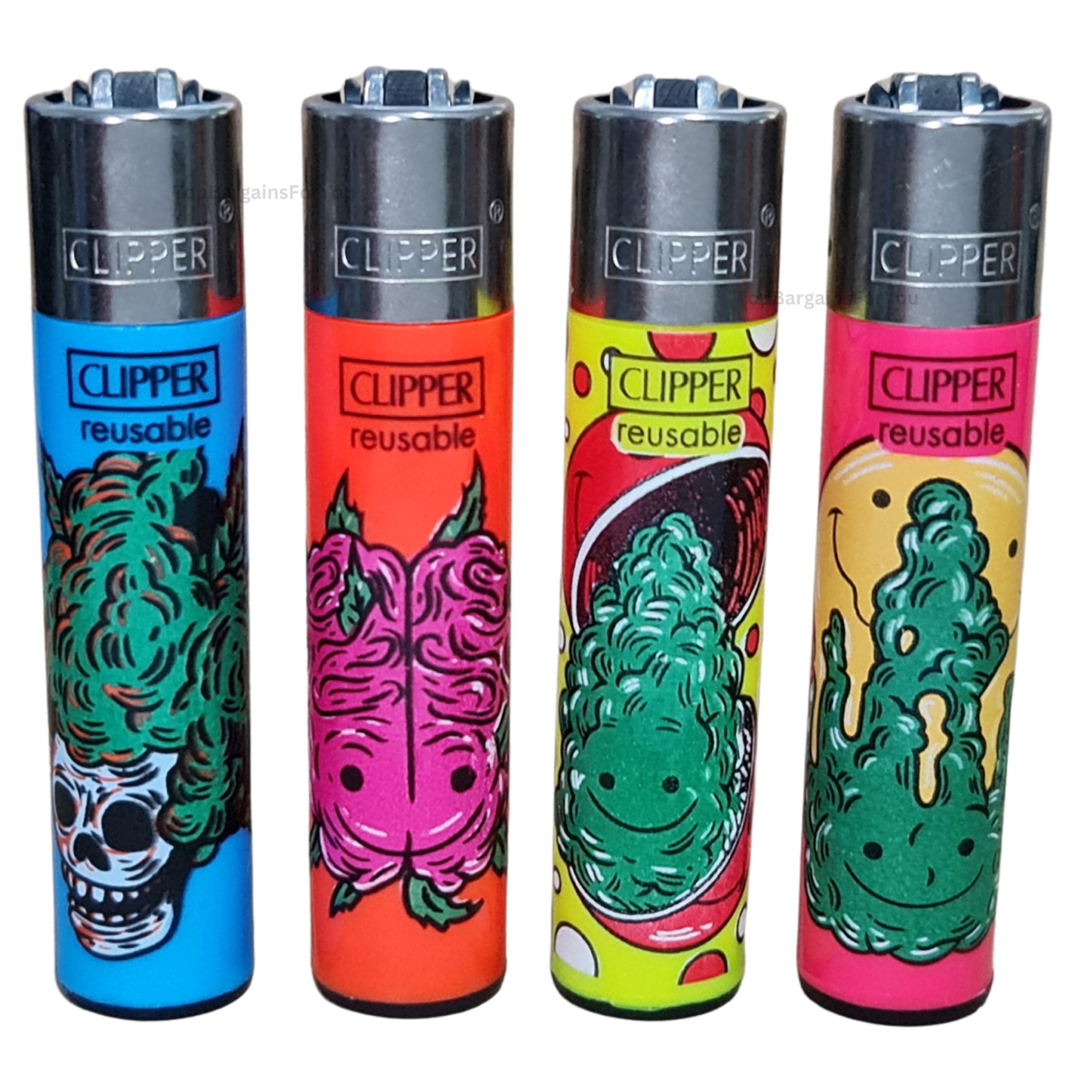 4 x Clipper Lighter Set Gas Refillable Windproof Lighters Standarad Size Replaceable Flint Rare Limited Edition (Planet Flowers 1) — view 37