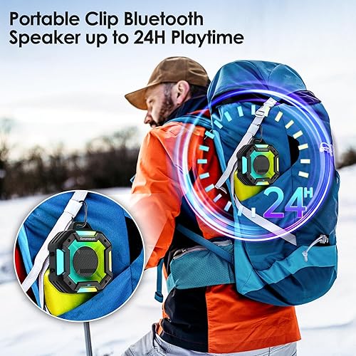 Miniatura 8 de Altavoz de ducha Bluetooth  Altavoces Bluetooth portátiles, IPX7 impermeable altavoz de ducha inalámbrico, altavoz al aire libre con luces, BT5.4,