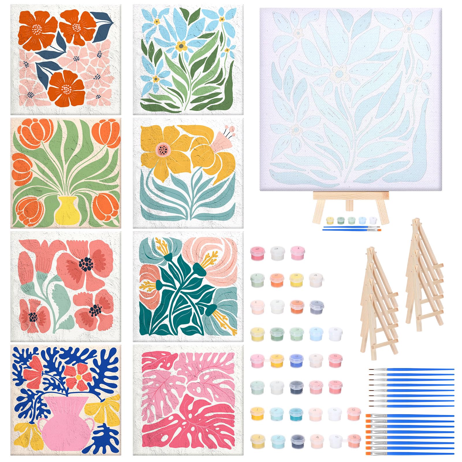 Amazon.com: RoundFunny 8 Set Paint by Numbers Drawing Kit for