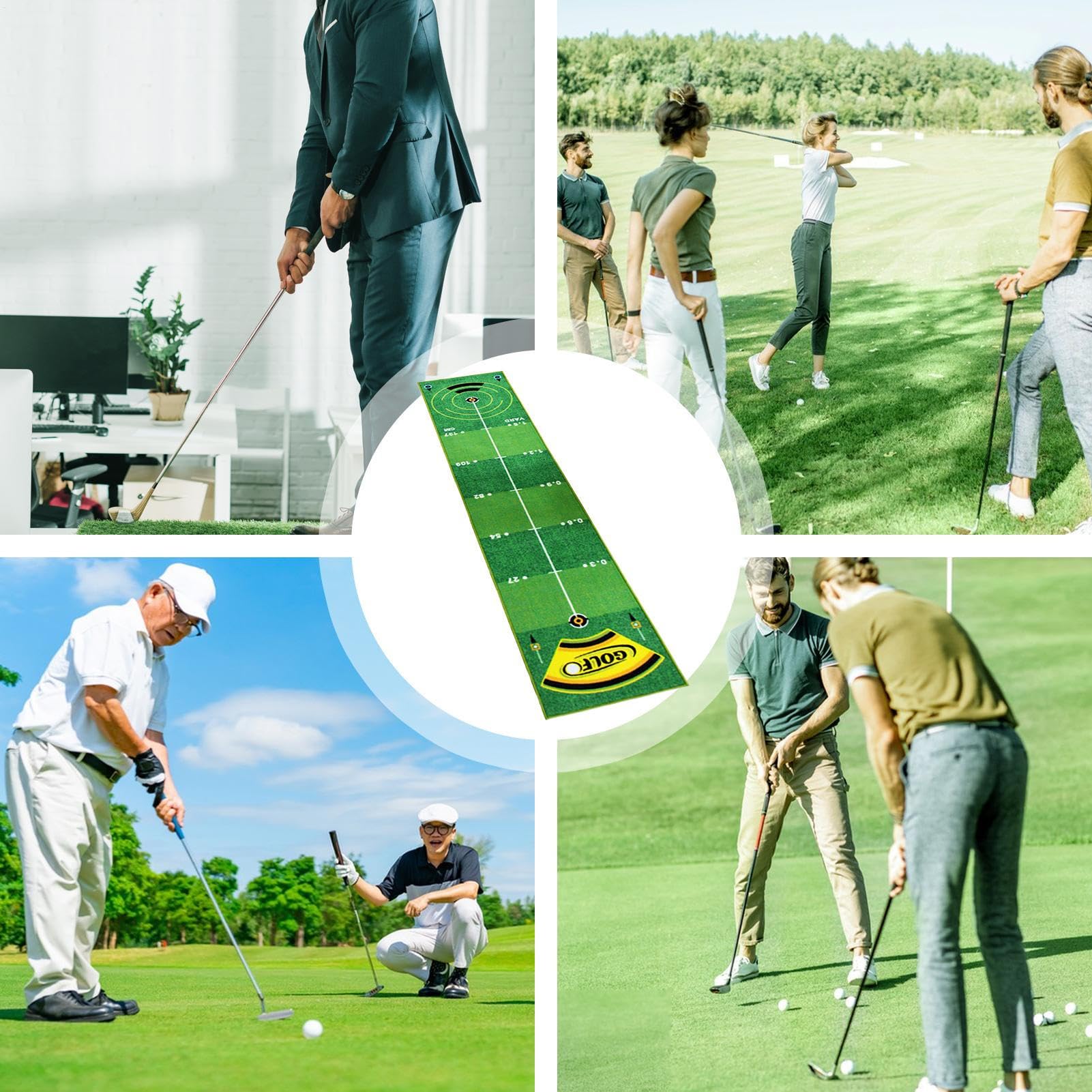 Putting Green para Práctica 49,8 cm x 2,38 m Base Antideslizante Ayuda de