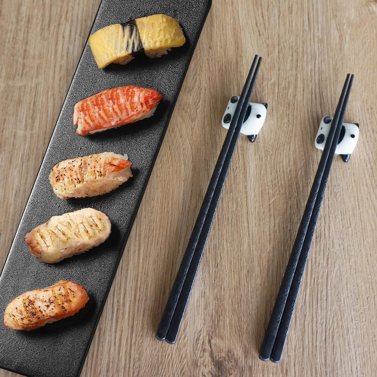 Bacchette Riutilizzabili In Fibra Di Vetro Con Portabacchette Panda - Set Regalo Carino 2 Paia - Foto 8