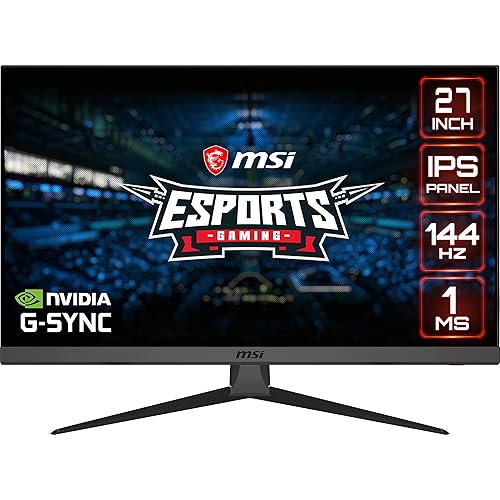 MSI G272, 27" Gaming Monitor, 1920 x 1080 (FHD), IPS, 1ms, 144Hz, FreeSync, HDMI, Displayport, Tilt