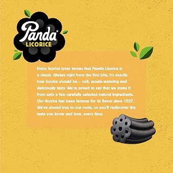 Panda | Natural Soft Original Licorice | Pure Panda Black Licorice Candy Made with Only 4 Natural Ingredients | Non-GMO Project verified | Vegan & Fat Free | 200 G - 7 OZ x 8 Resealable Bags Pack