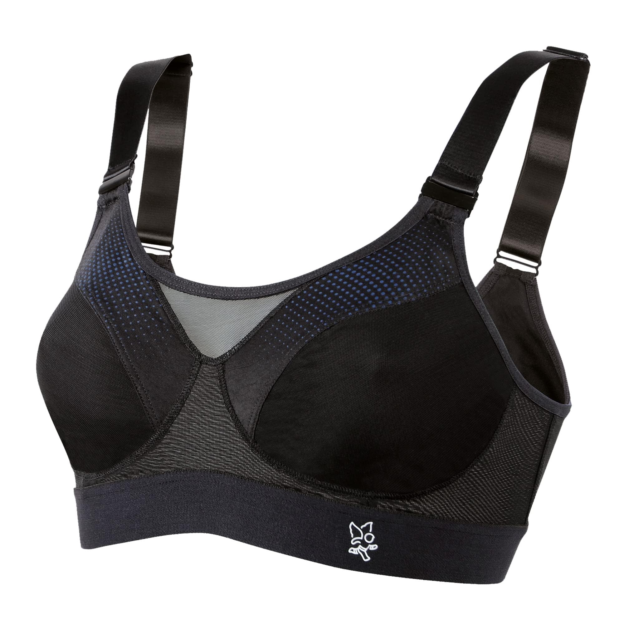 Thuasne - Soutien-Gorge de Sport Polyvalent Power'Up - Maintien Modulable Supérieur ou Extrême - Bretelles Ajustables Selon l'Intensité du Sport - Tissu Aéré, Enfilage Facile - Noir, Taille [85 D]