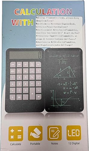 Miniatura 10 de Maizoon Calculadora de oficina básica con tableta de escritura LCD de 6 pulgadas6.0 in, recargable, plegable, portátil, ideal para negocios,
