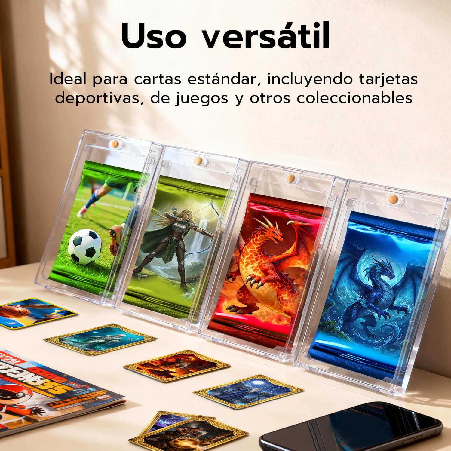 Wigearss 10 Piezas de Protección Magnética para Pokémon Booster Pack, Caja de Acrílico Transparente Magnética con Protección UV para Pokémon Booster Pack
