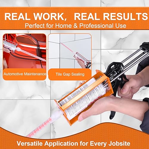 Miniatura 6 de Pistola epoxi de doble componente de 6.8 fl oz  Manual 11 y 21 aplicador adhesivo para epoxi, uretano, acrílico, pistola adhesiva de 2 partes de