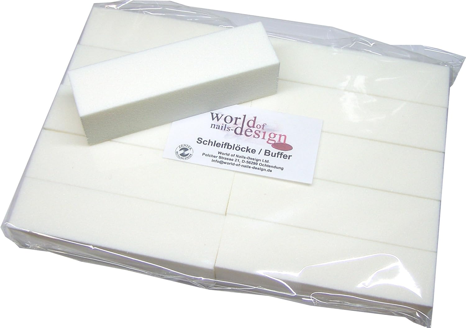 World of Nails-Design White Buffer, Sanding Blocks, 100/100, Professional Quality, Pack of 10 (1 x 10 Items)