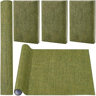 CRASPIRE Olive Linen Book Cloth 51x11.8in - Paper-Backed Fabric for Bookbinding, Scrapbooking, Album Covers & DIY Crafts