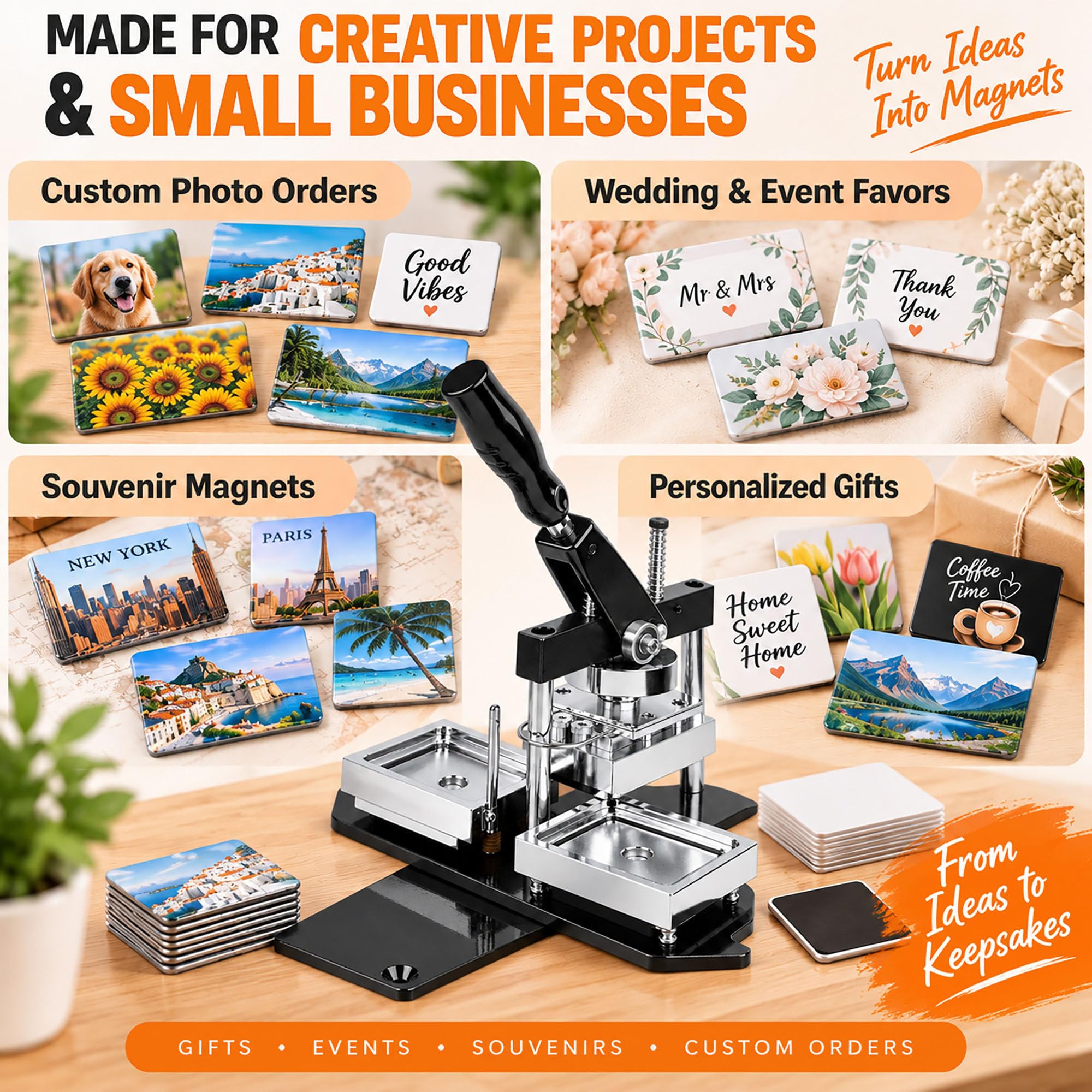 Kit para Imanes Fotográficos 3,54 x 2,56 in con Cortador y Prensa A