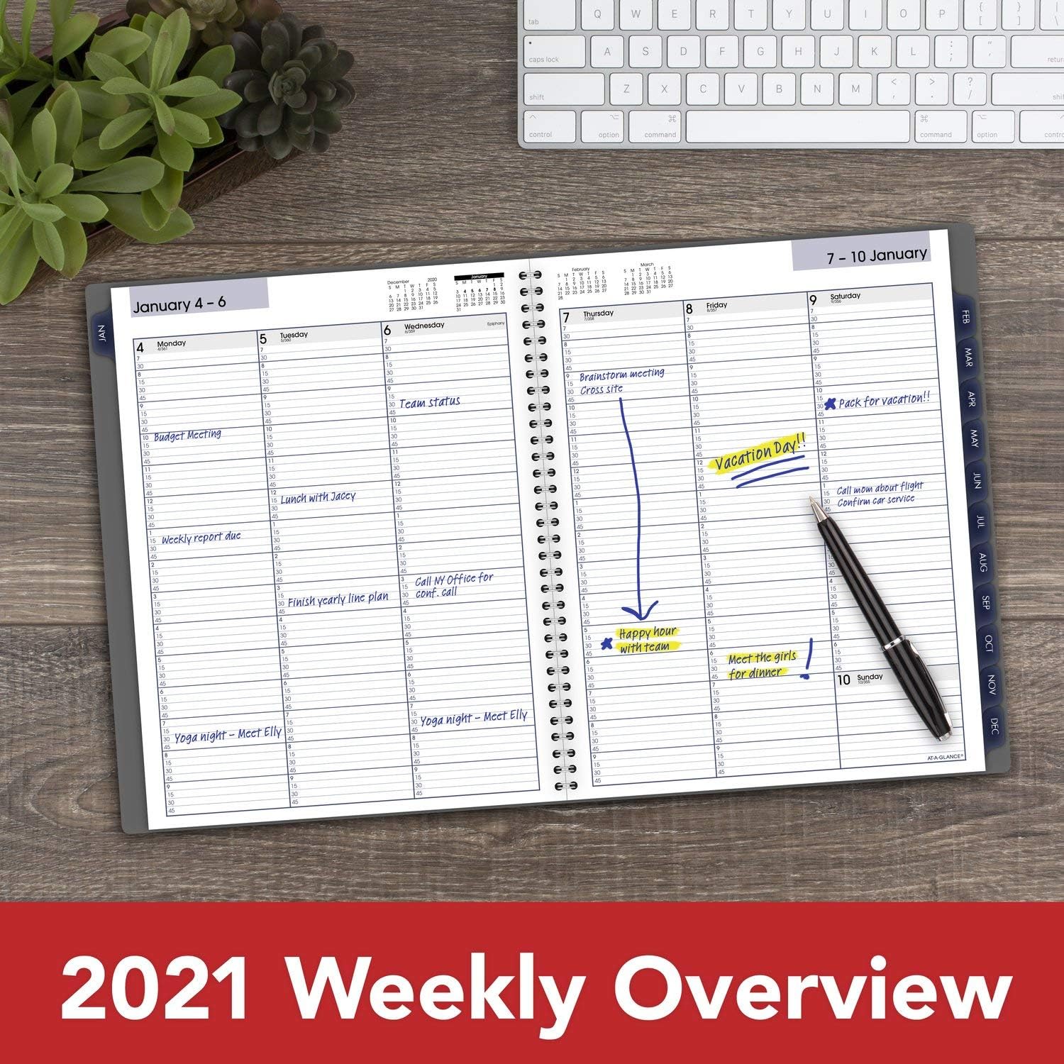 2021 Weekly & Monthly Appointment Book & Planner by AT-A-GLANCE, 8-1/2" x 11", Large, DayMinder, Gray (GC5200721)