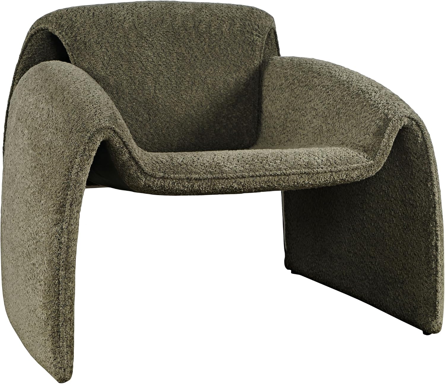 Jofran Dolce Mid-Century Modern Bent Angle Upholstered Accent Chair, Forest