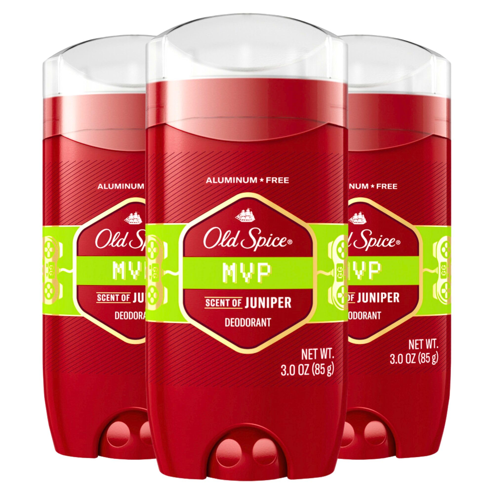 Old Spice Mens Deodorant Aluminum Free MVP 3oz Pack of 3