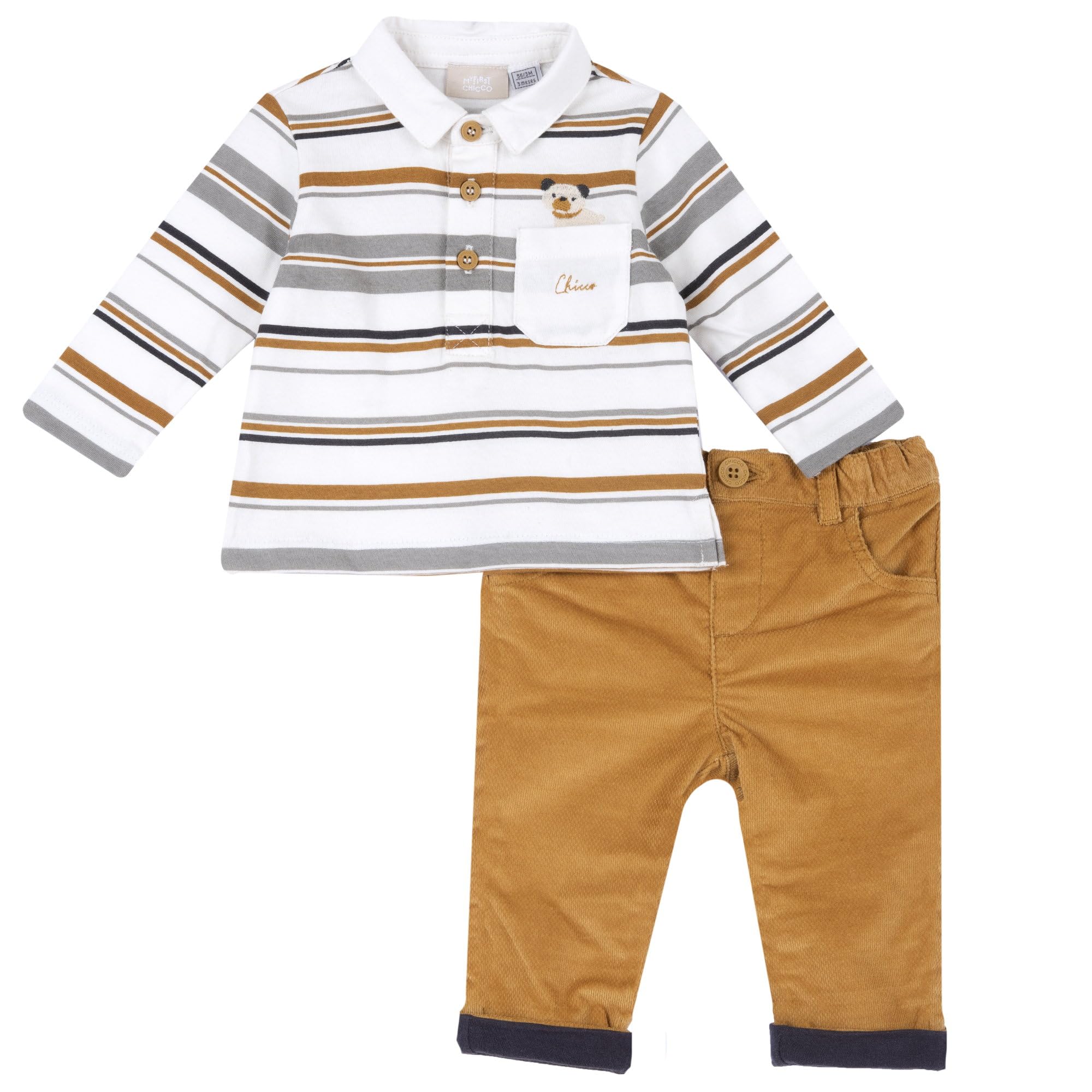 Chicco, Completino per neonato con maglia a righe, Multicolore, 6 mesi
