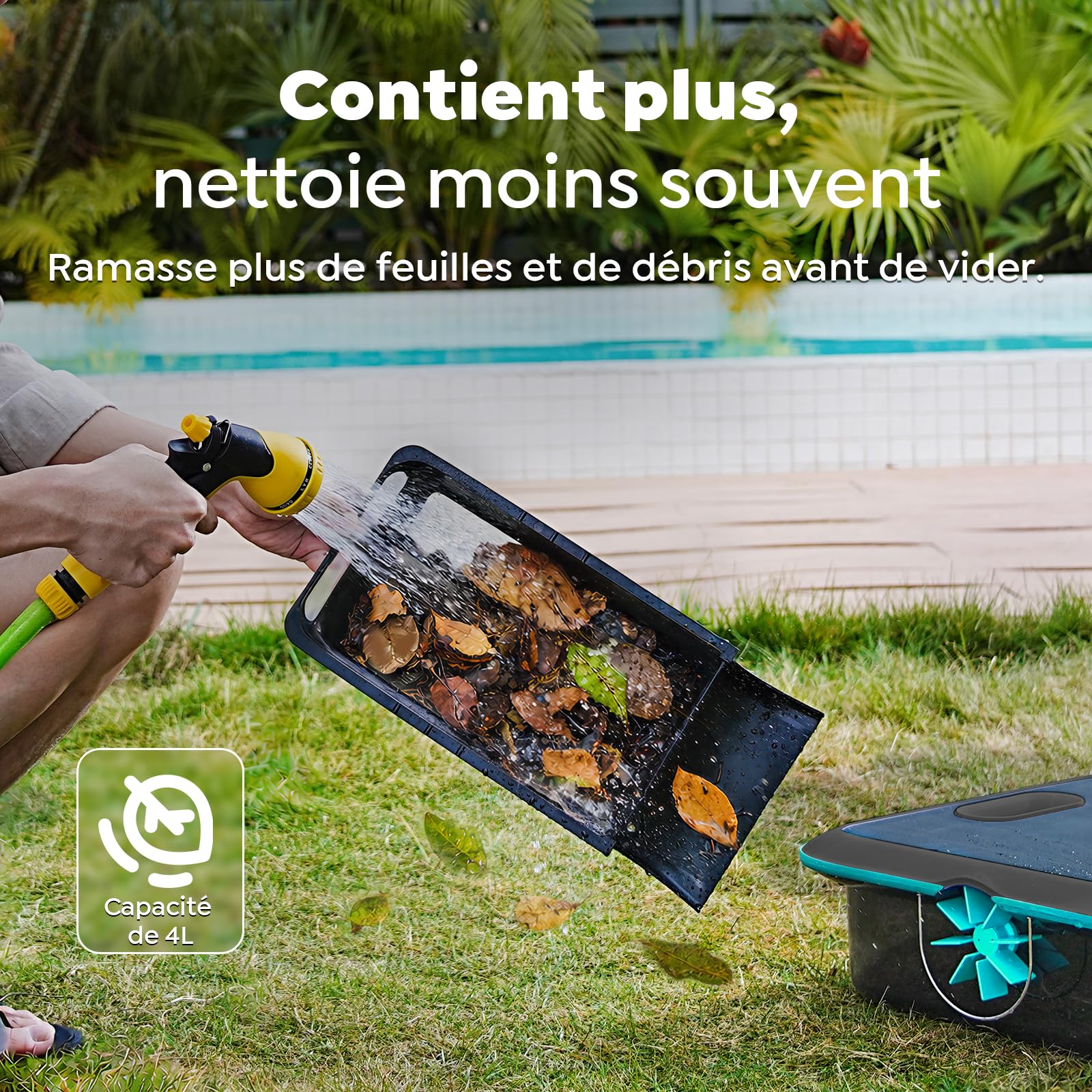 (Upgrade 2026) Pleco SK02 Robot Nettoyeur Skimmer Solaire de Surface Piscine, Robot Piscine sans Fil, Double Recharge, Sonde de Température, Contrôle App, Skimmer Piscine Hors Sol Automatique 24/7