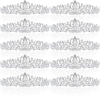 BBTO 10 Pcs Crystal Tiara and Crowns for Women Girls Princess Rhinestone Crown Queen Headband with Combs Bride Tiara for Birthday Party Wedding Prom Hair Accessories