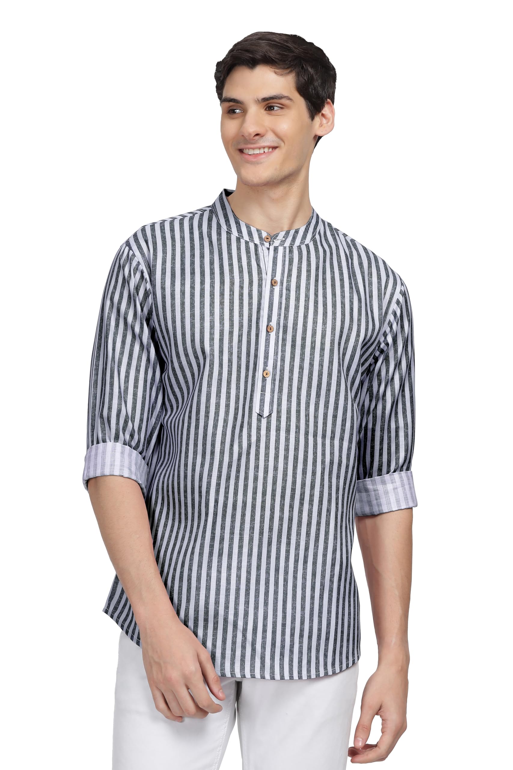 be active Pure Cotton Short Kurta Full Sleeves for Men | Full Sleeve Short Kurta | Kurta Shirt with Mandarin Collar | Full Sleeve Kurta- Classic Elegance-picture-27