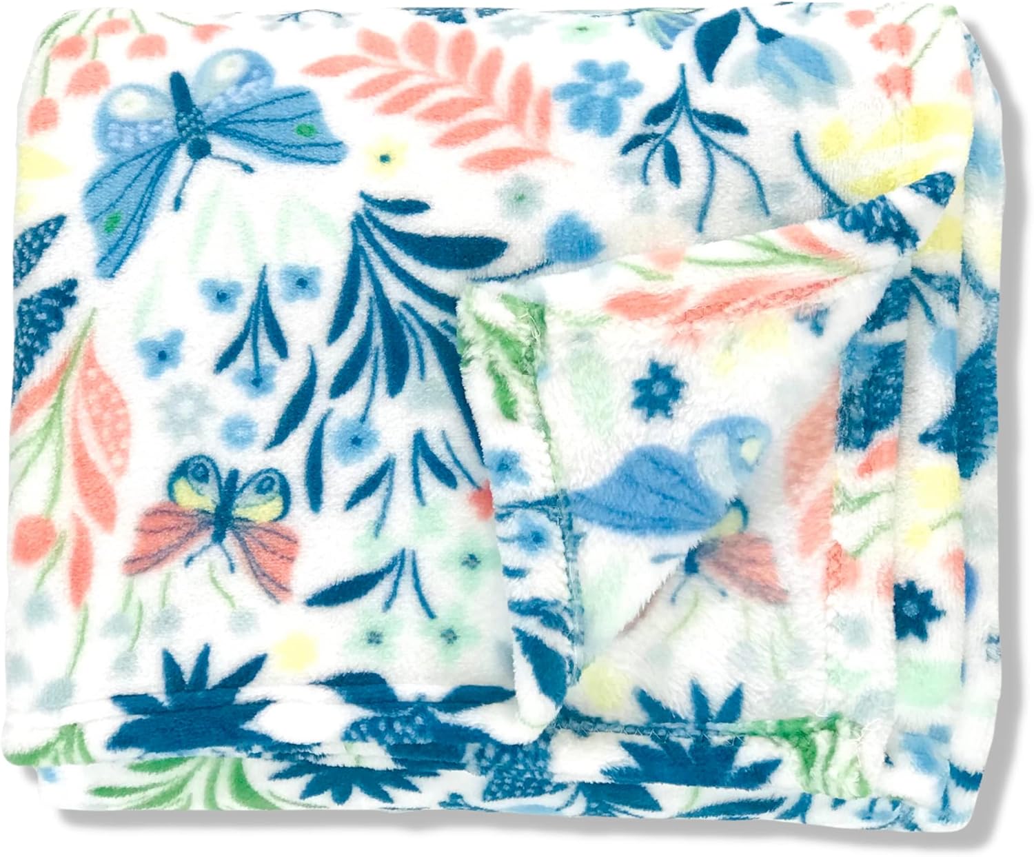 Mother's Day Butterfly Garden Throw Blankets: Vivid Butterflies Flowers Plants Soft Plush Accent for Sofa Couch Chair Bed Dorm or Travel