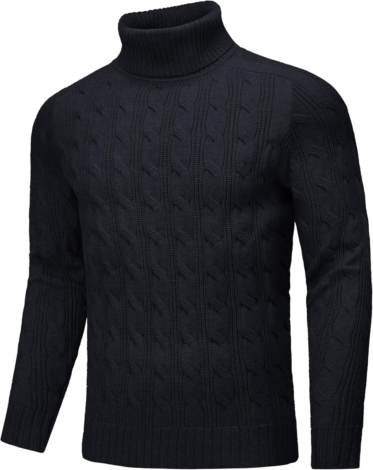 Cotrasen Men's Turtleneck Sweater Long Sleeve Cable Knit Sweater Casual Fall Winter Warm Twisted Pullover Sweaters - Image 4