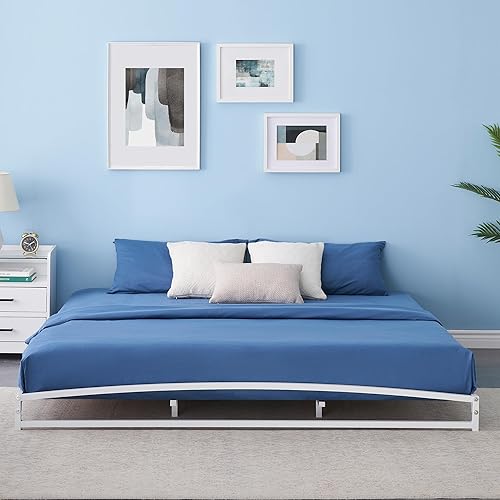 Miniatura 10 de IDEALHOUSE Marco de cama matrimonial de perfil bajo, base de cama de metal negro de 6 pulgadas, base de colchón, no necesita somier