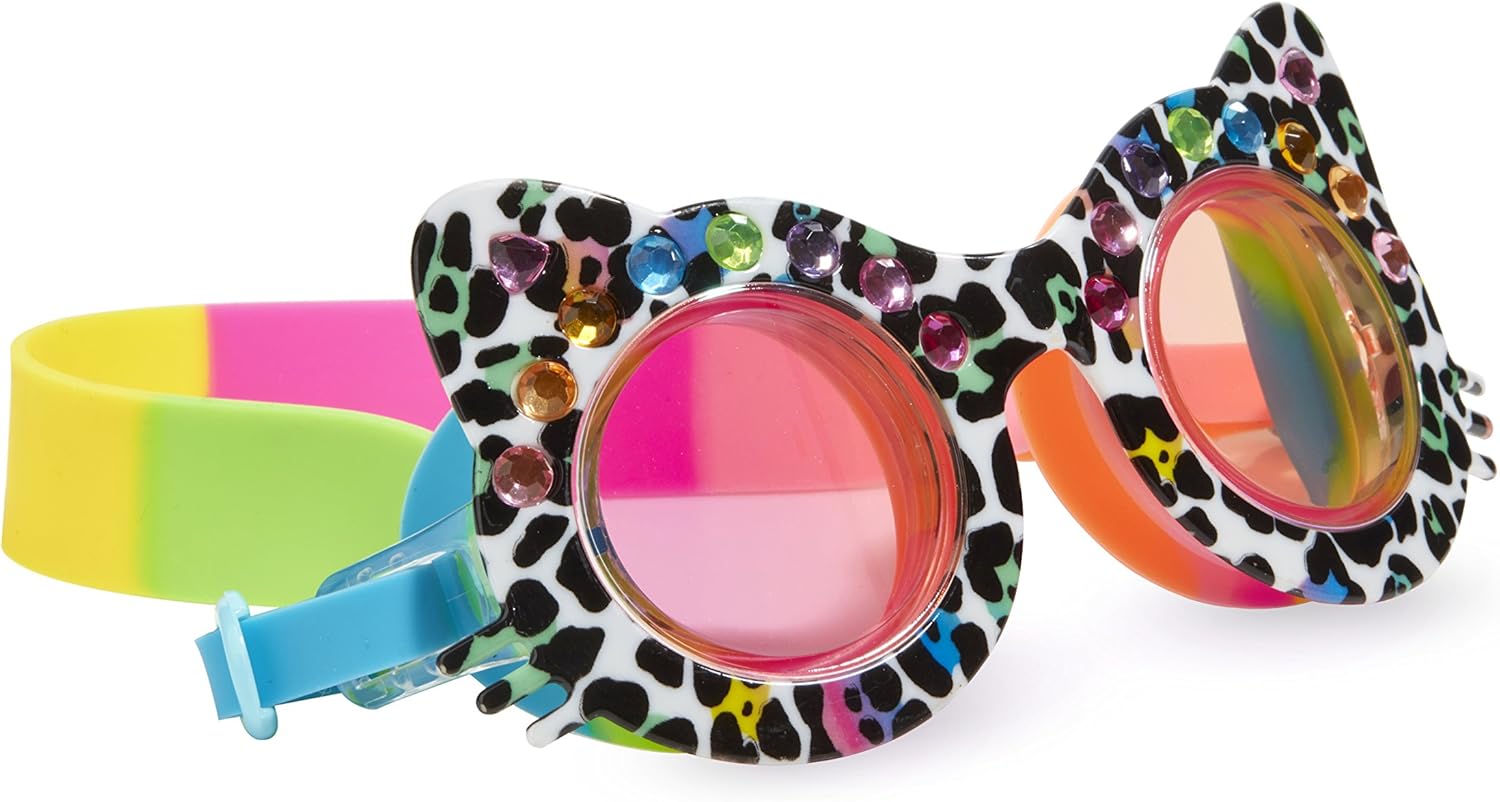 Cat Shaped Swimming Goggles For Kids by Bling2O - Anti Fog, No Leak, Non Slip and UV Protection - Fun Water Accessory Includes Hard Case
