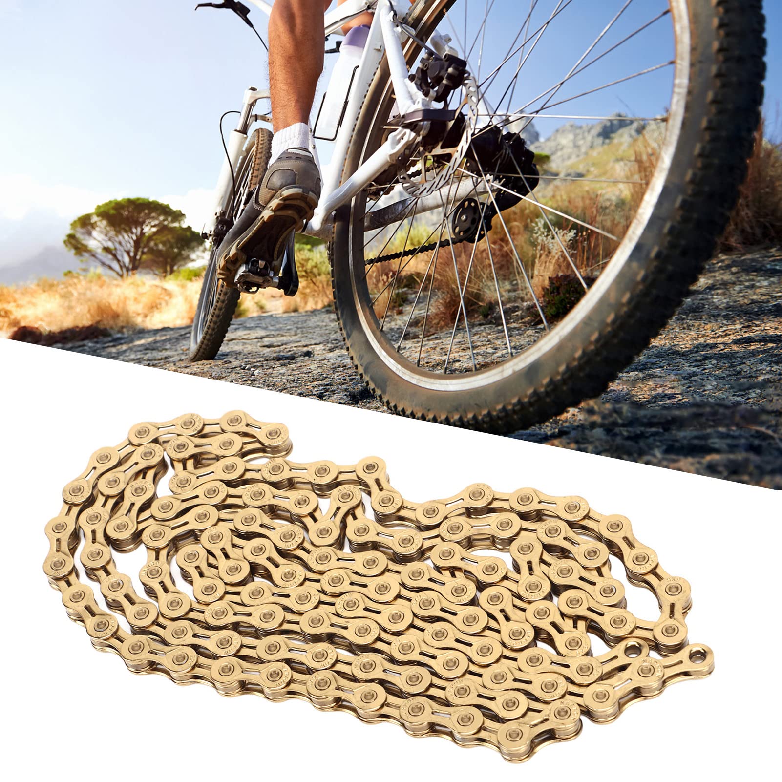 Catena per bicicletta a 9 velocità Acciaio al carbonio premium Design durevole e leggero Catena con prestazioni migliorate per mountain bike Bici da strada Appassionati di
