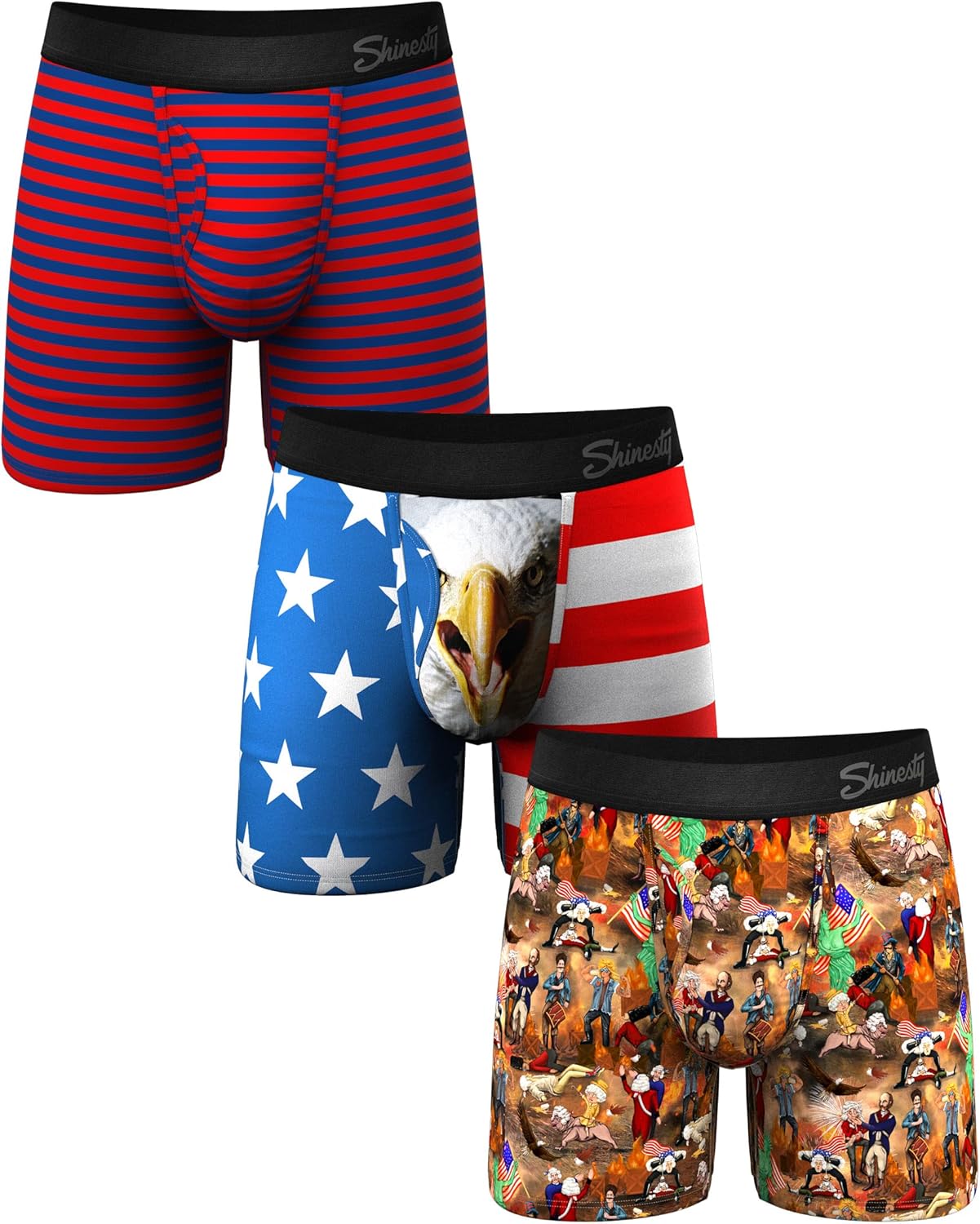 Shinesty Boxer Briefs for Men Pack of 3 with Ball Hammock
