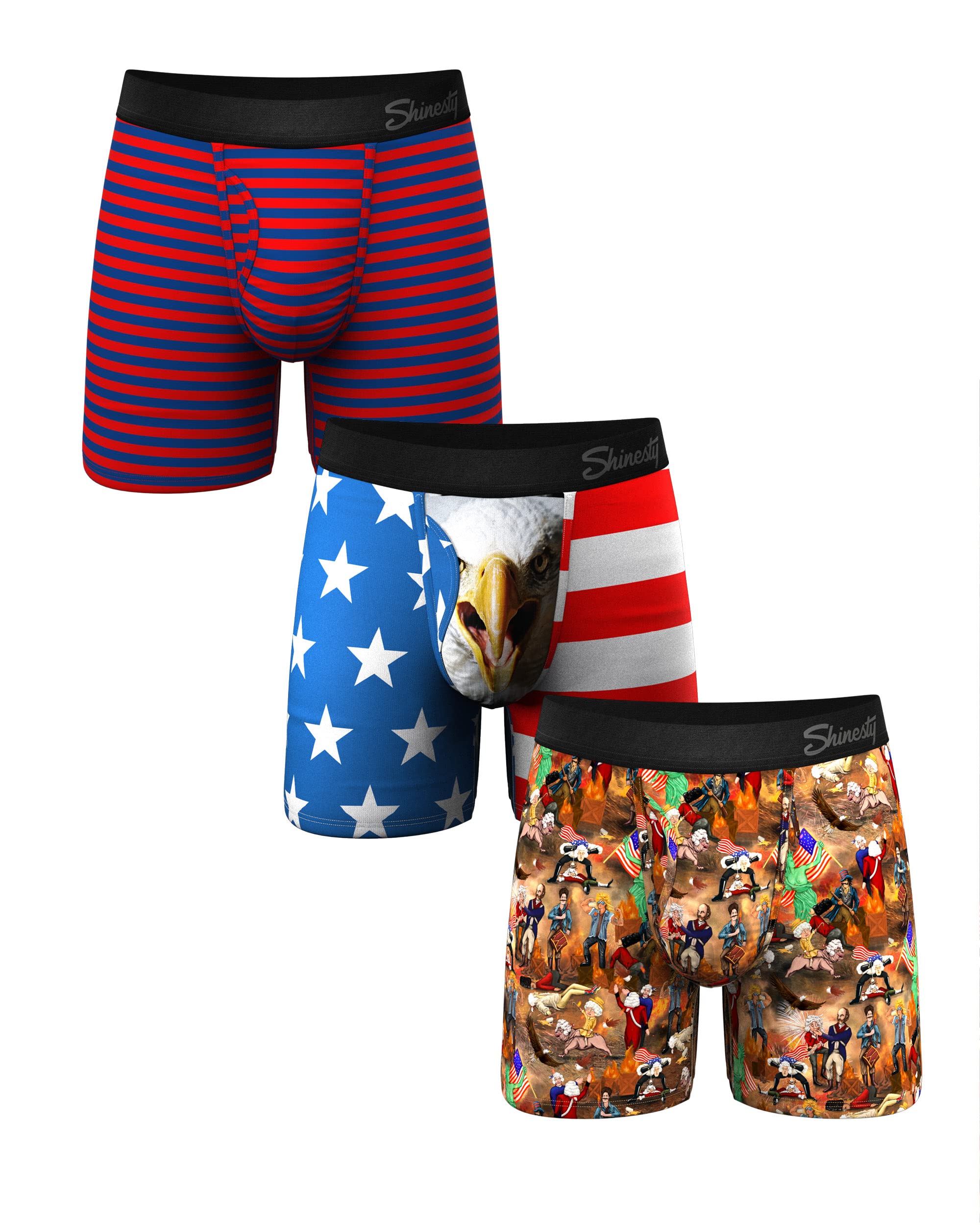 Boxer Briefs for Men Pack of 3 - Hammock Support Pouch Underwear for Men with Fly