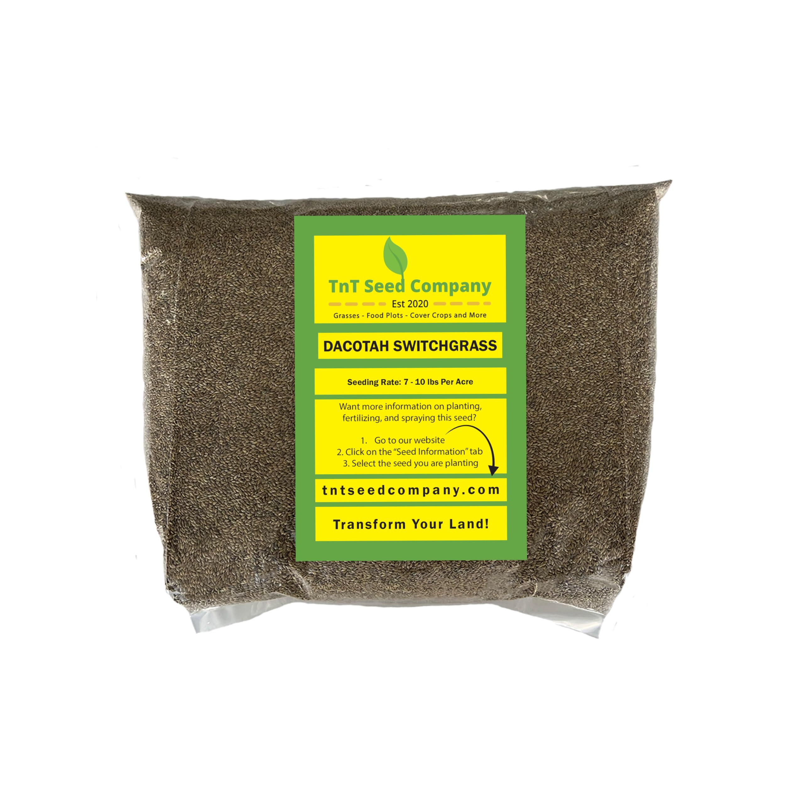 TnT Seed Company Dacotah Switchgrass Native Grass Seed, Provides Excellent Deer Bedding, Upland Cover, and Screens for Food Plots, Grows up to 5 Feet Tall, (Plant in Spring) (1 Acre (8 lb Bag))