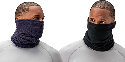 DEVOPS Paquete de 2 polainas térmicas de forro polar para hombre, protección contra el viento