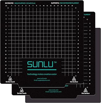 review 3D Printer Build Surface,SUNLU 9.25x9.25 inch (235 X 235mm) Removable Magnetic 3D Printer Build Platform Heated Bed,Stronger Magnetic Adhesion,2 PCS Print Surface Sheet + 1 PCS Magnetic Base Sheet